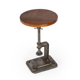Butler Specialty - Ellis 22.5 in. Seat Height Round Wood and Metal Adjustable Height Pedestal Side Table - Multi-Color
