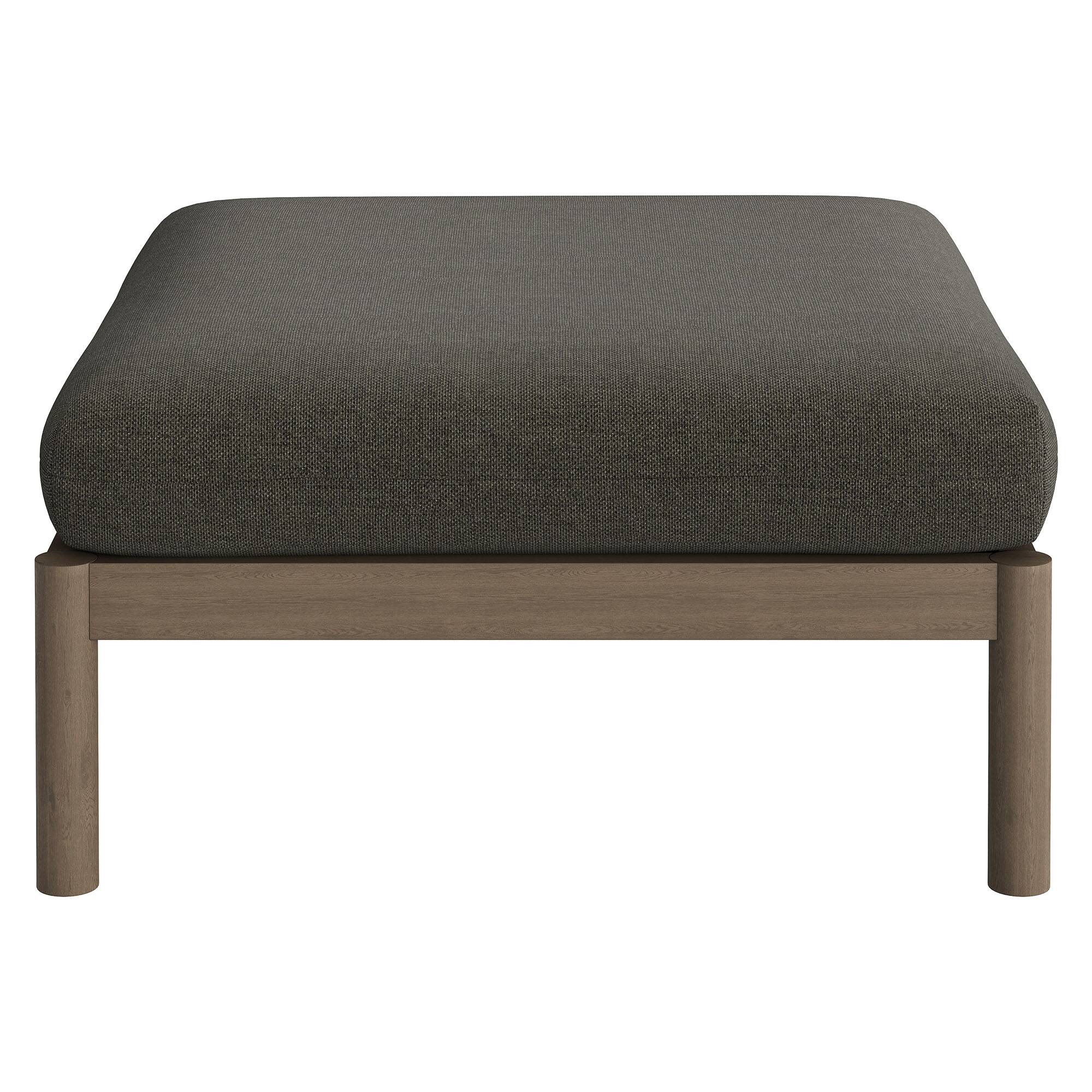 Alt View 2. Modway - Eleni Square Outdoor Teak Wood Ottoman by Modway - Weathered Gray Flint.