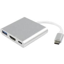 Sanoxy - 3 in 1 usb 3.0 hub type c usb c to 1080p 4k hdmi+usb adapter with PD charging port - Silver