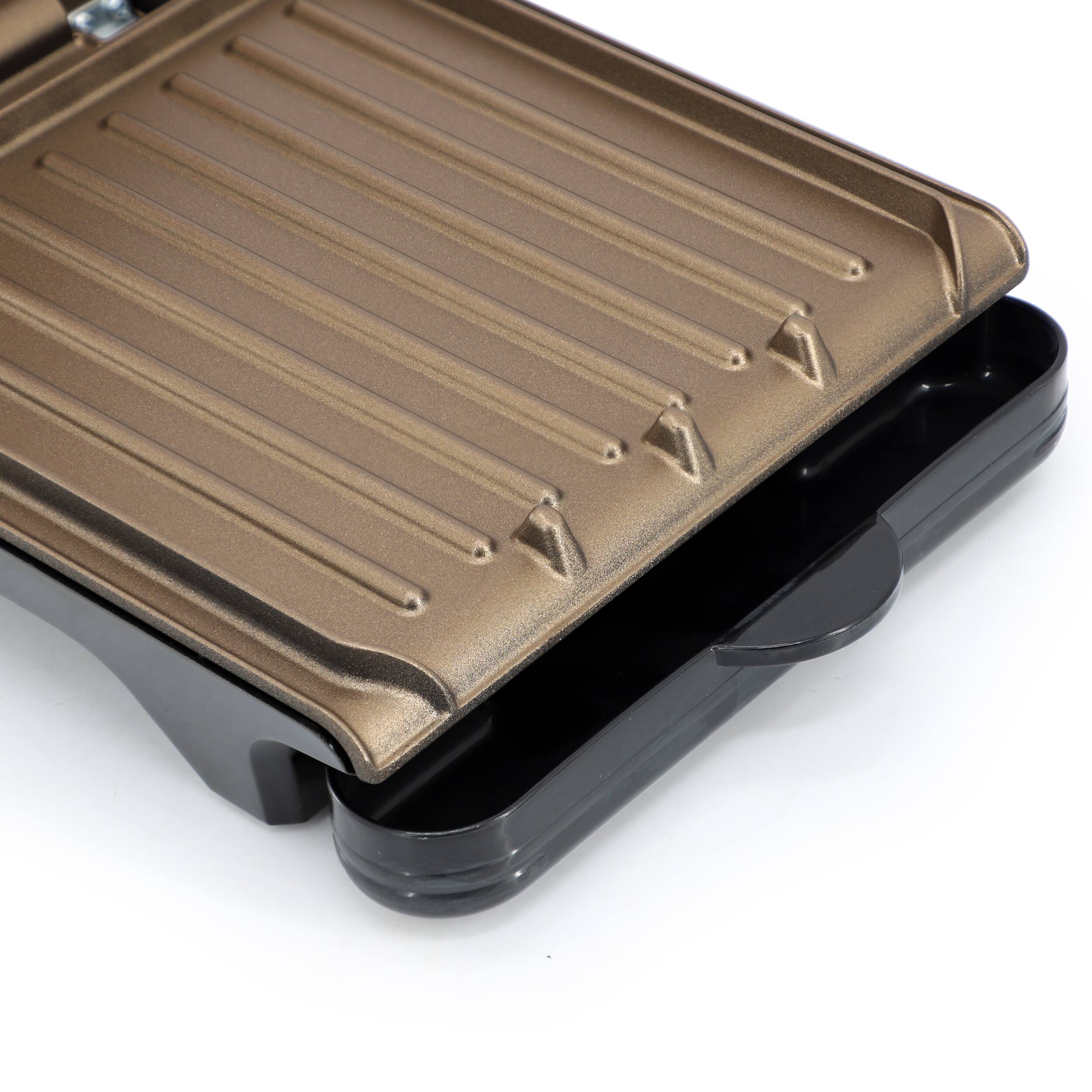 Alt View 3. George Foreman - George Foreman 40 Square Inch Nonstick Electric Panini Grill with Drip Tray - Black.