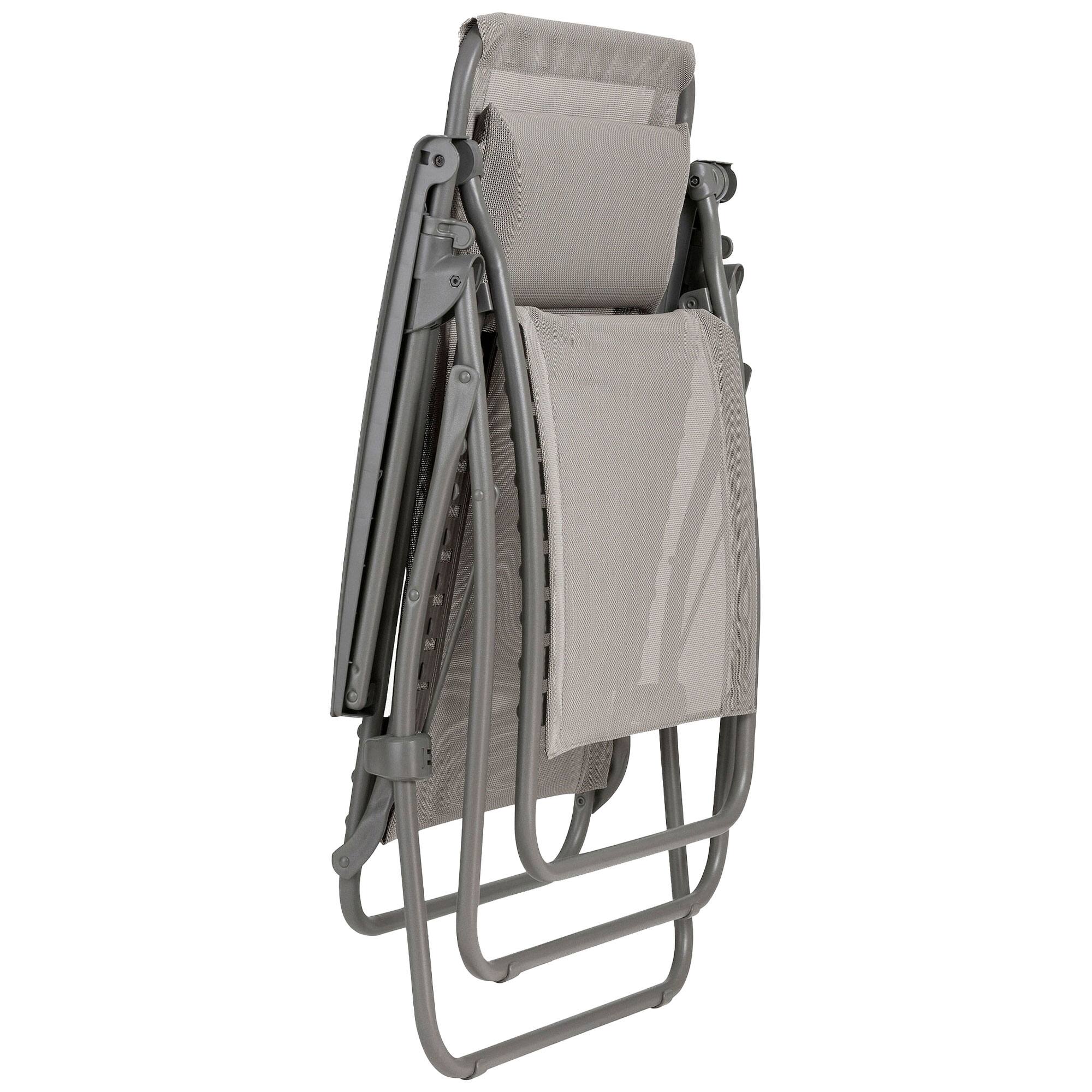 Alt View 2. Lafuma - Lafuma R Clip Reclining Foldable Zero Gravity Relaxation Patio Chair, Terre Gray - Red.