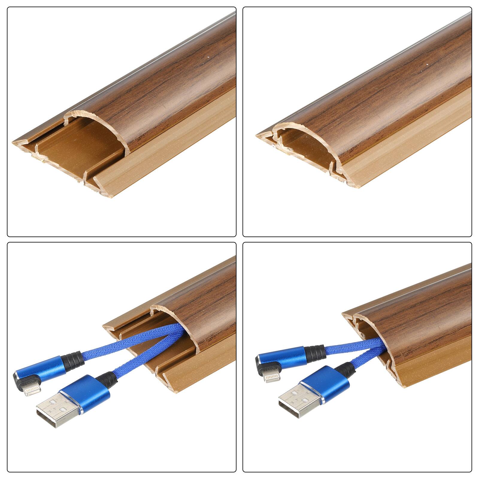 Alt View 2. Unique Bargains - Floor/Wall Cable Raceway Cord Cover 39"Lx2"Wx0.6"H Cord Hider Channel Self-Adhesive for TV Wire Management - Brown.