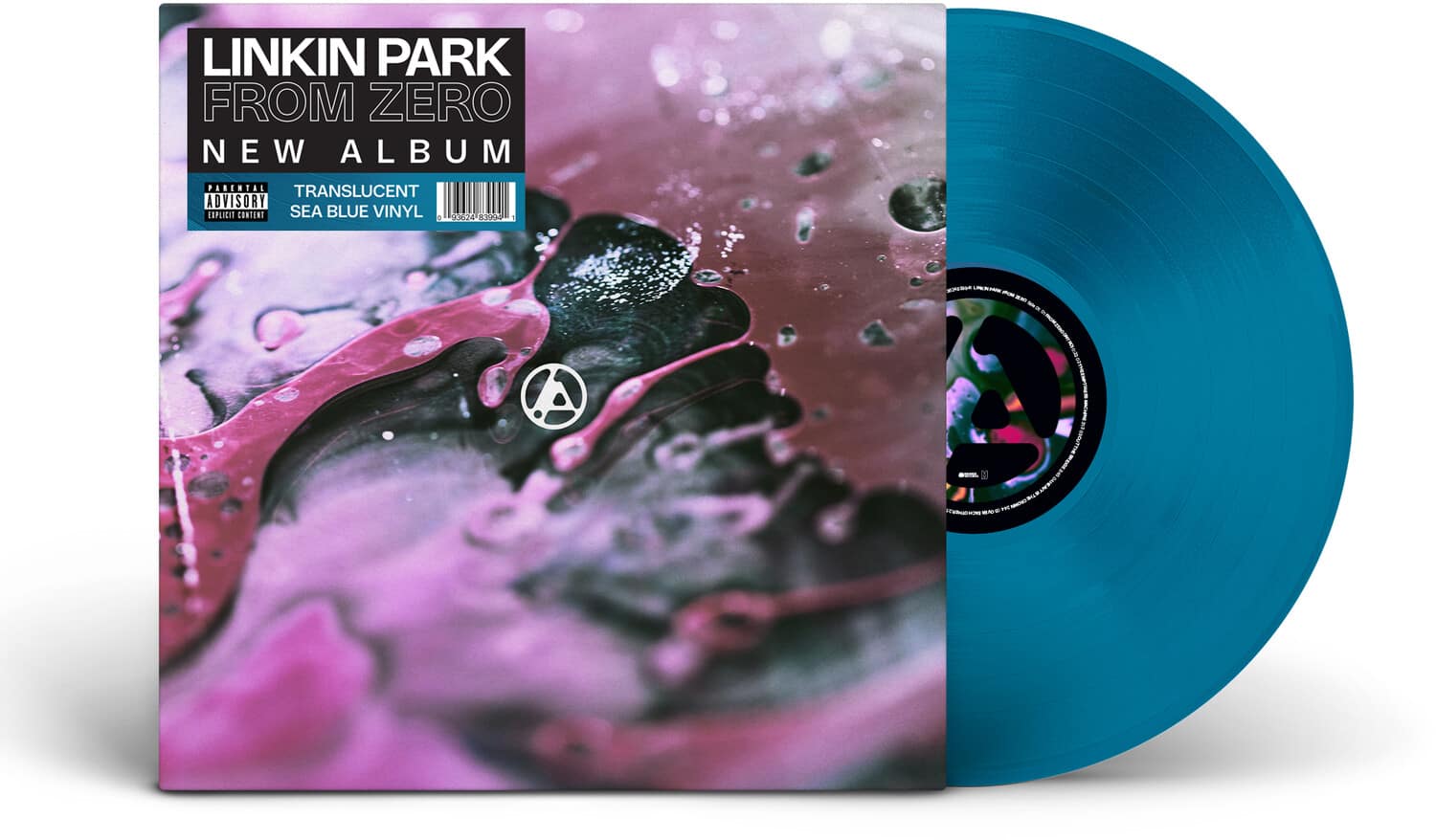 LINKIN PARK  
FROM ZERO  
NEW ALBUM  

PARENTAL ADVISORY  
EXPLICIT CONTENT  

TRANSLUCENT  
SEA BLUE VINYL  

A