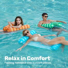 Joyfy - 3 Pack Inflatable Pool Float Hammock, Water Lounger for Adults, Multi-Purpose Beach and Lake Float