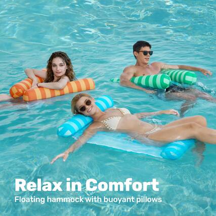 Relax in Comfort
Floating hammock with buoyant pillows