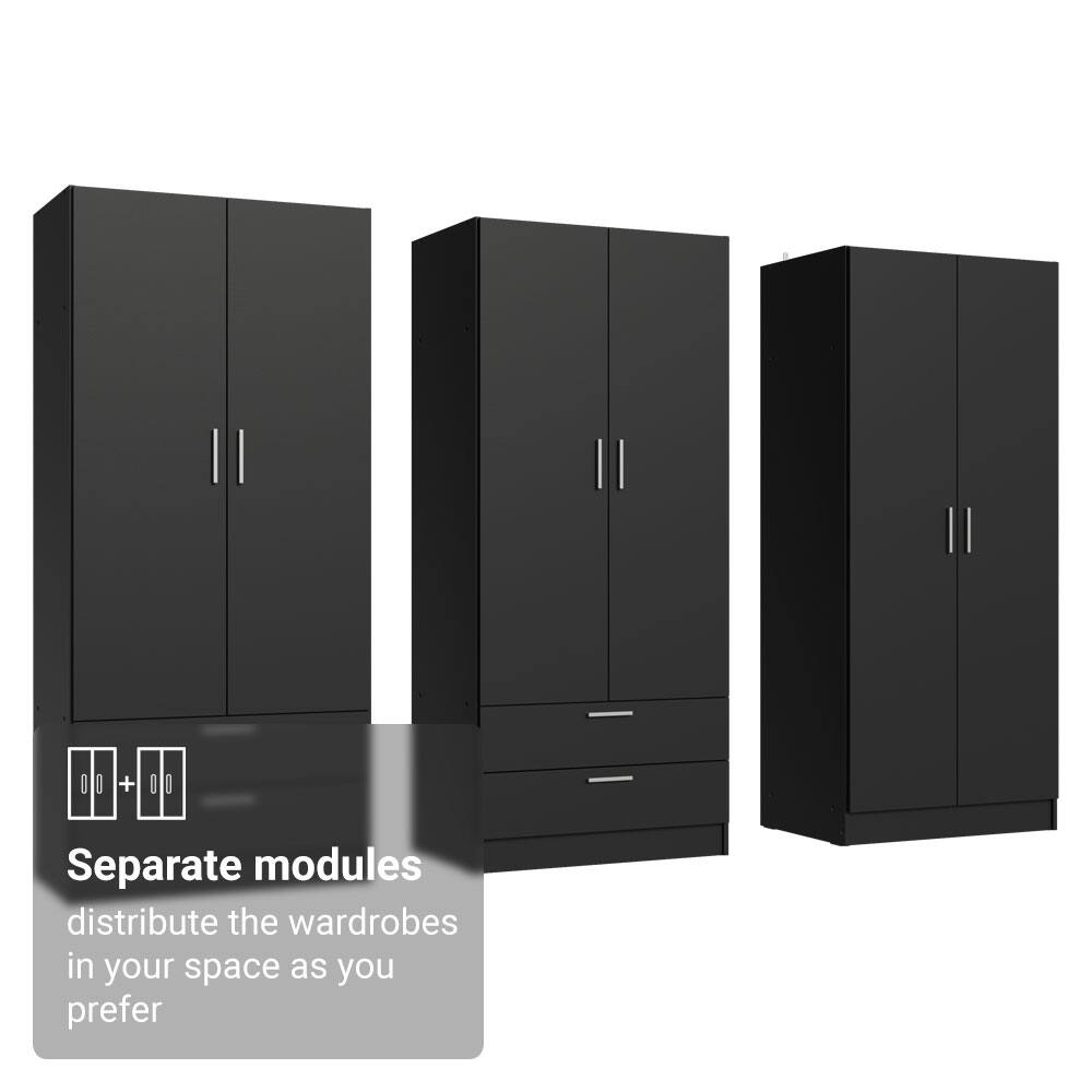 Separate modules  
distribute the wardrobes in your space as you prefer