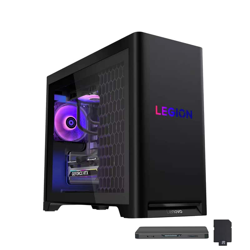 Lenovo - Legion T5 Desktop,Intel Core Ultra 7 265F,NVIDIA GeForce RTX 5060 Ti,16GB DDR5,1TB SSD+1TB Dock Set,Win 11 - Black