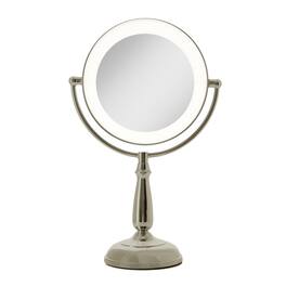 Zadro - LED Lighted Makeup Mirror with Touch Control and Magnification Options 5X, 10X, 12X - Polished Nickel