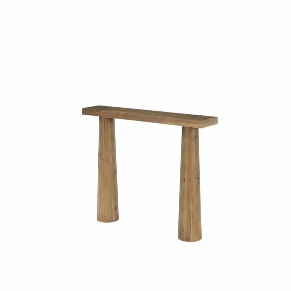 Angle. Kadyn - 63-Inch Solid Wood Farmhouse Console Table, Rectangular Sofa Table Behind Couch, Brown - Brown.