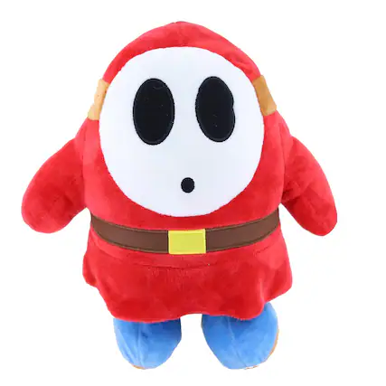 Front. Johnny's Toys - Super Mario Villains 12 Inch Plush | Shy Guy - Red.