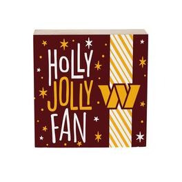 Evergreen Enterprises - Washington Commanders 6" Holiday Wood Plock Shelf Sign - Multicolor