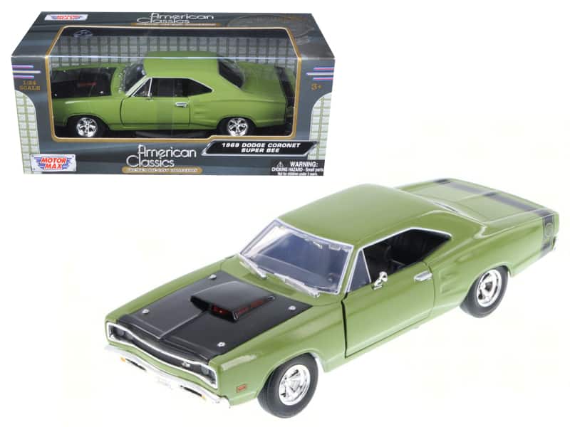 1969 Dodge Coronet Super Bee Green 1/24 Diecast Model Car by Motormax price history on PriceWatchPro