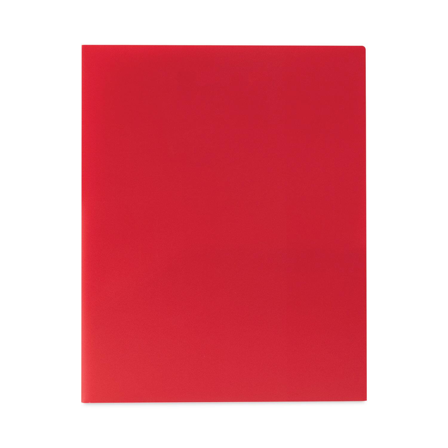 Back. C-Line Products - Two-Pocket Heavyweight Poly Portfolio Folder, 11 x 8.5, Red, 25/Box.