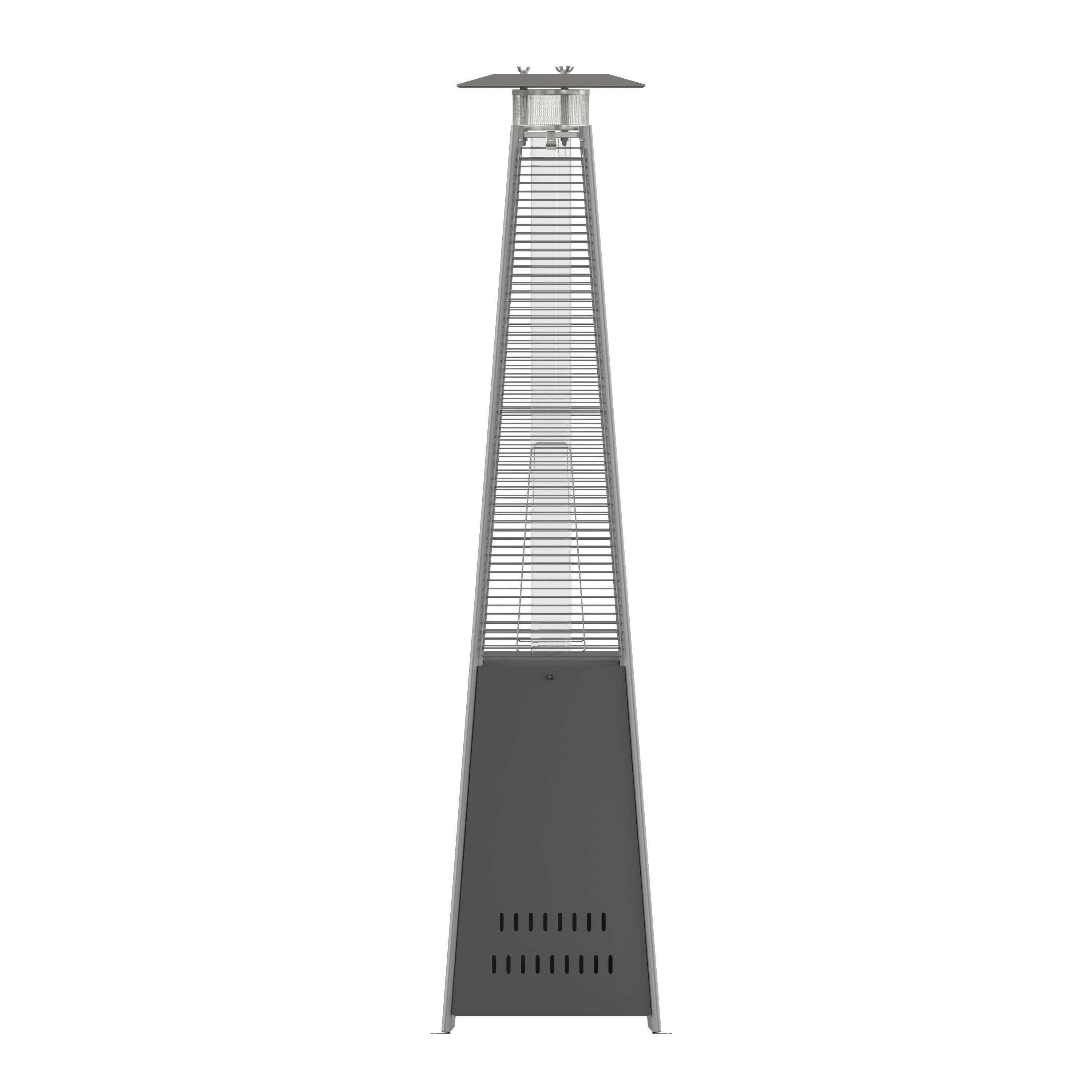 Alt View 8. Emma + Oliver - Outdoor Patio Heater - 7.5 Feet Round Steel Patio Heater - 42,000 BTU's - Slate Gray.
