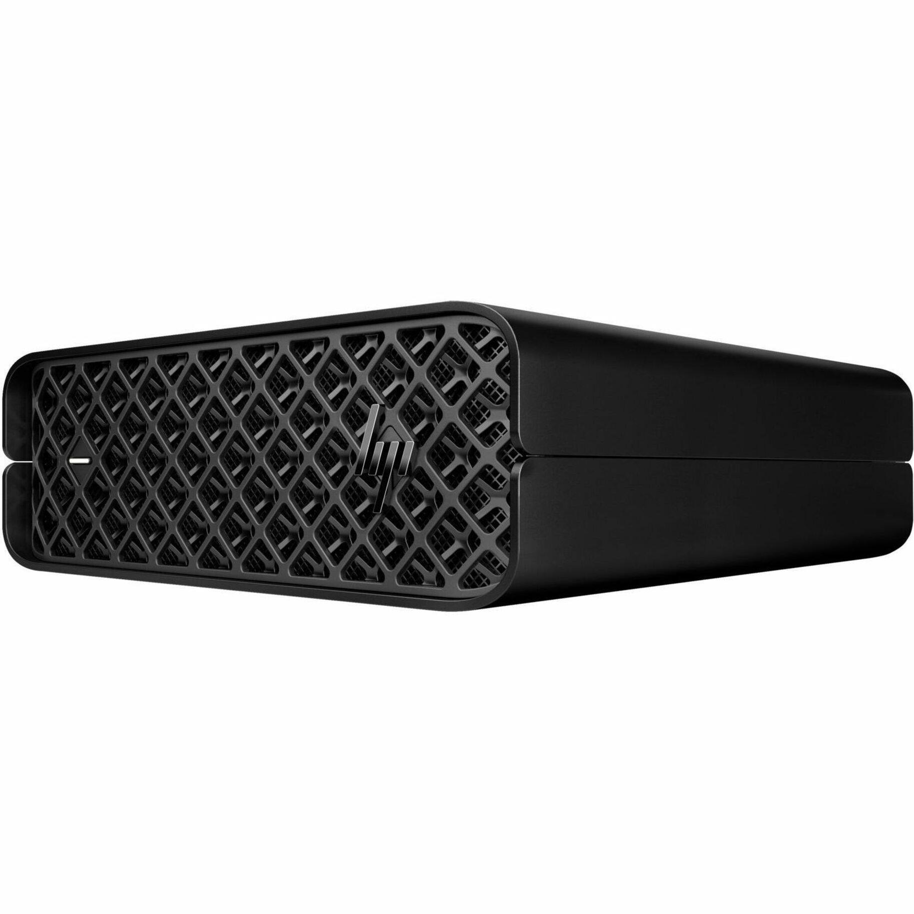 Left. HP - Z2 Mini G9 Mini PC Workstation - Intel Core i7 - 14700 - NVIDIA T400 4 GB - 32GB Memory - 1TB SSD - Black.