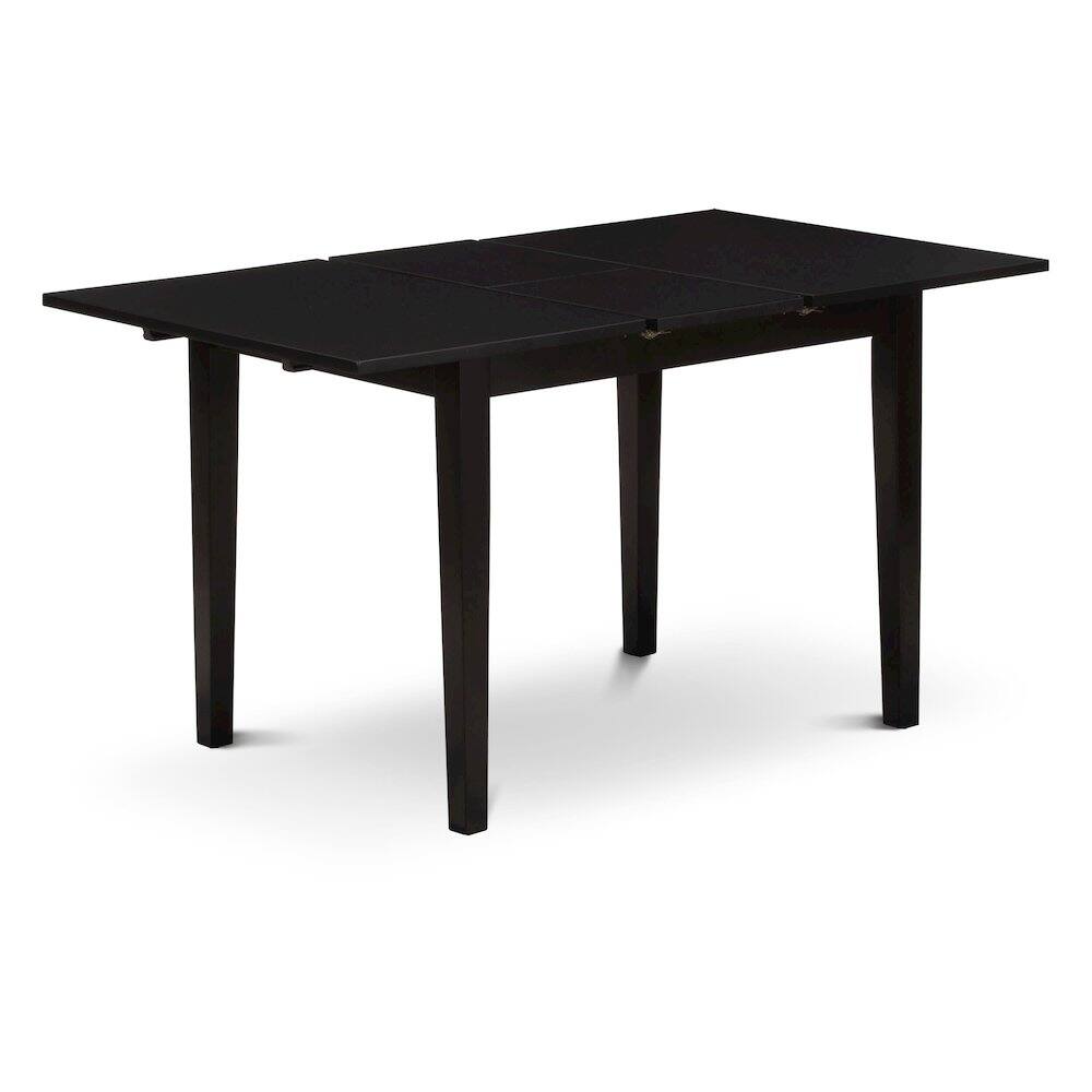 Angle. East West Furniture - NFDL3-BLK-W - 3-Piece Kitchen Dining Room Set- 2 Modern Dining Chairs with Wooden Seat and Slatted Chair Back - - Black.