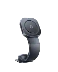 Front. Baseus - Baseus Premium Titanium Magnetic Car Mount – Flexible MagSafe Compatible Dashboard & Screen Holder W Memory Metal Base - Black.