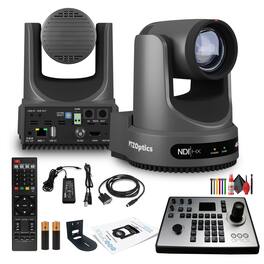 PTZOptics - Move 4K PTZ Camera with 20x Zoom (Gray) (PT20X-4K-GY-G3) + PT-JOY-G4 Controller + Wall Mount