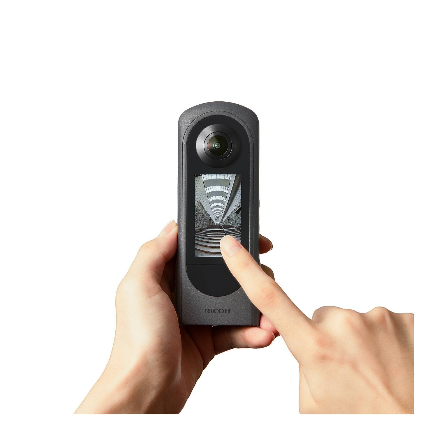 Back. Ricoh - Ricoh THETA X 360 Camera with 5 TB Portable Hard Drive and Accessory Kit.