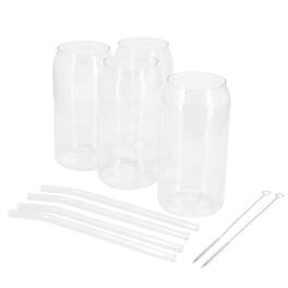 Gibson - Home Zadie 10 Piece Glass Tumbler and Straw Set - Clear