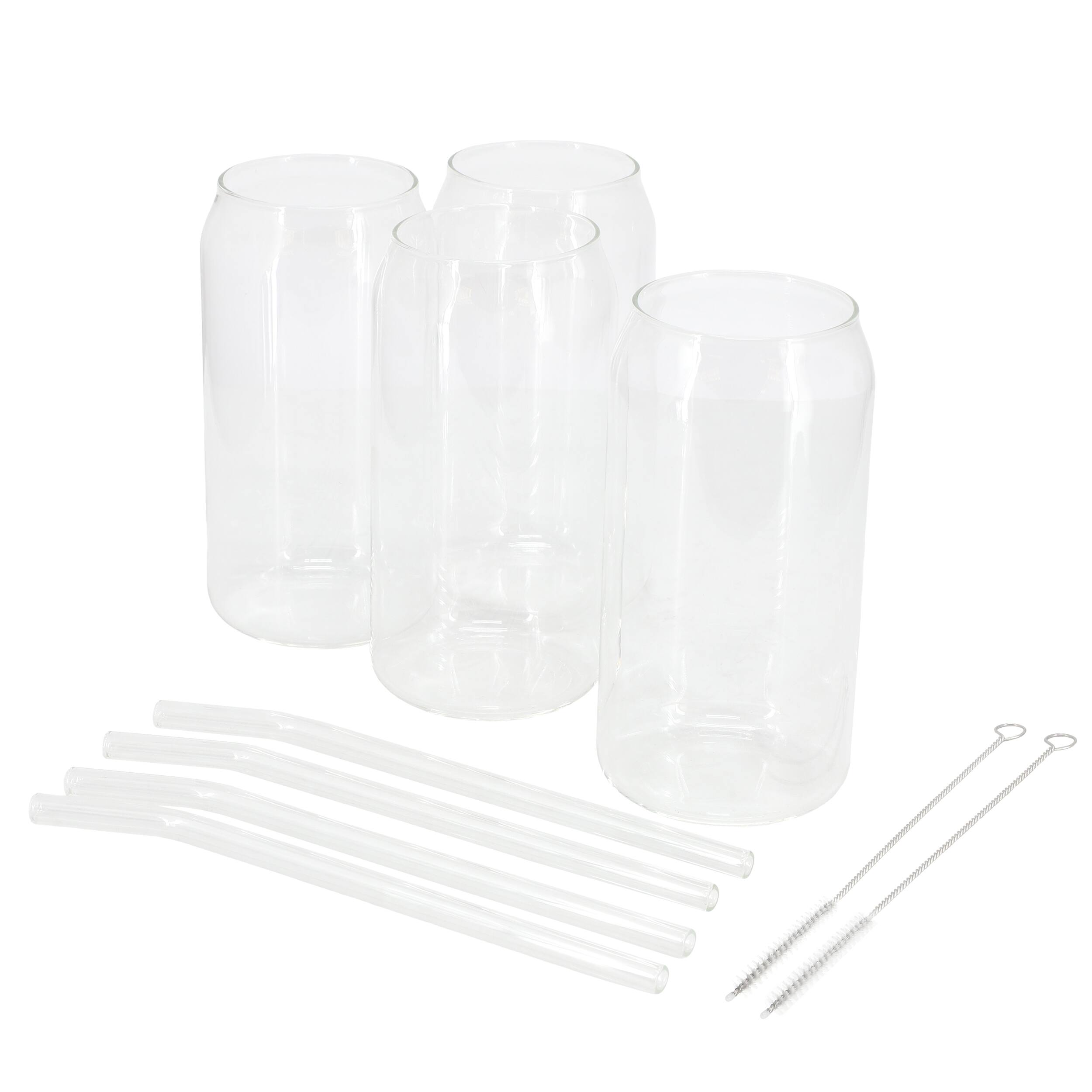 Front. Gibson - Gibson Home Zadie 10 Piece Glass Tumbler and Straw Set in Clear - Clear.