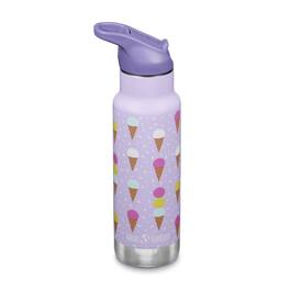 Klean Kanteen - 12oz Classic Kid's Insulated Water Bottle w/ Flip Seal Sport Cap - Leakproof - Ice Cream