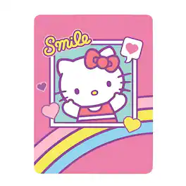 Sanrio Hello Kitty 45 x 60 Inch Fleece Throw Blanket - Multi-Colored