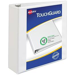 Avery - TouchGuard Protection Heavy Duty 3" 3-Ring View Binders, Slant Ring - White