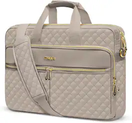 mosiso - Laptop Briefcase Messenger 15-16 Inch, Laptop Bag with Shoulder Strap for MacBook Pro 16/Air 15 & 15.6" PC & Laptops - Taupe Brown