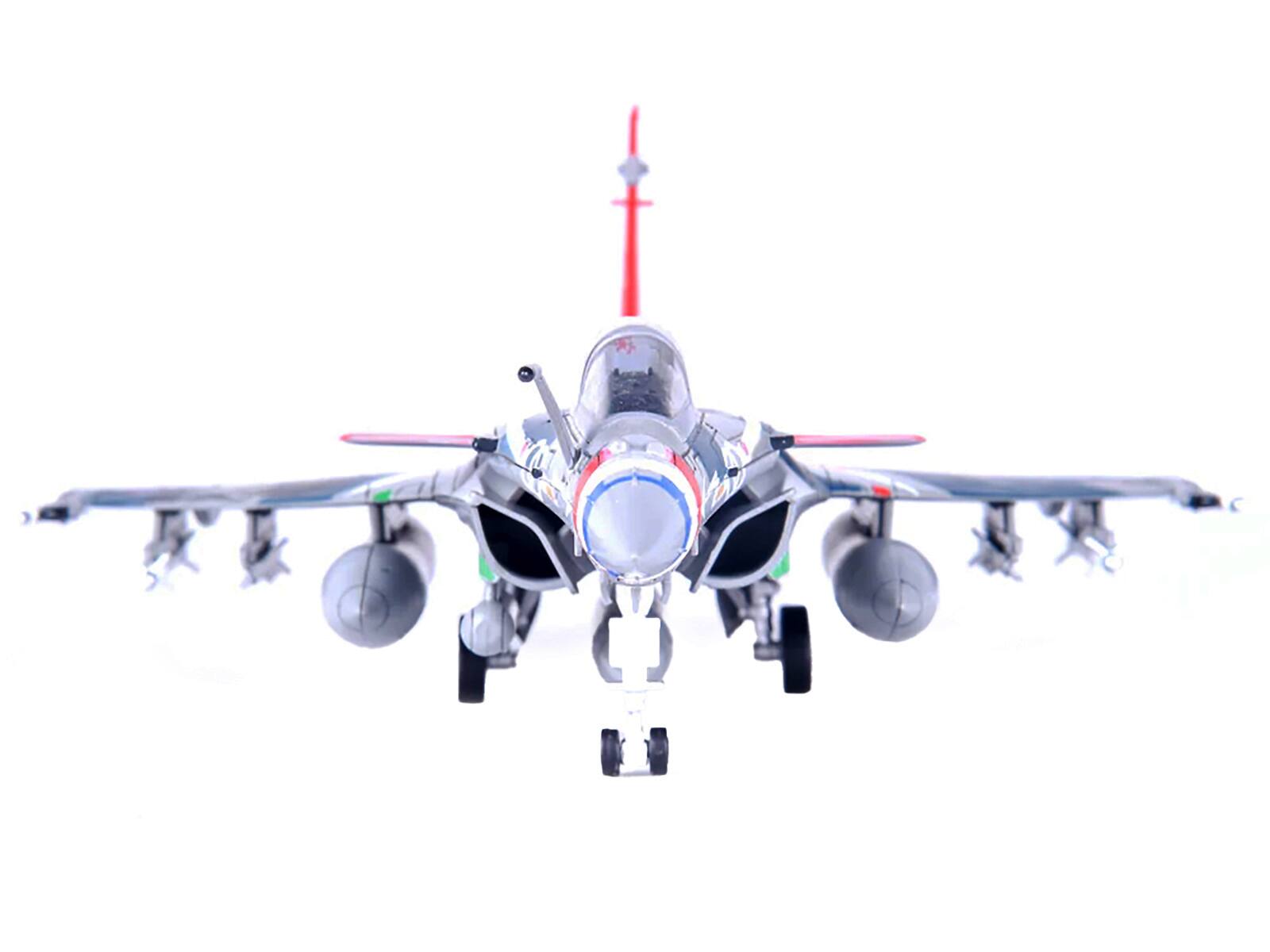 Left. Panzerkampf - Dassault Rafale C Fighter Jet 75th Anniversary Regiment de Chasse 2/30 with Missiles Panzerkampf Wing 1/72 - Multicolor.