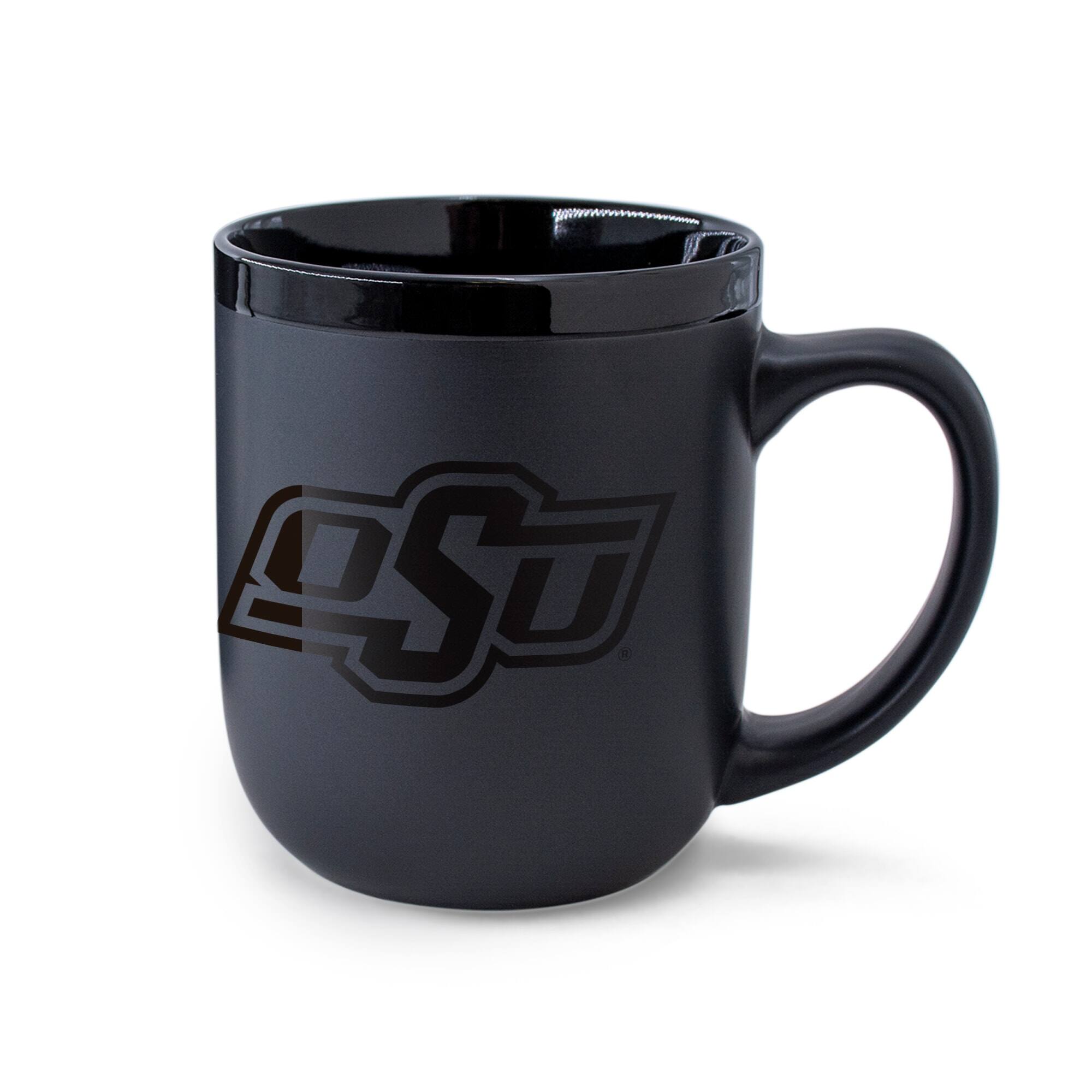 Front. WinCraft - Oklahoma State Cowboys 17oz. Ceramic Mug - Black.