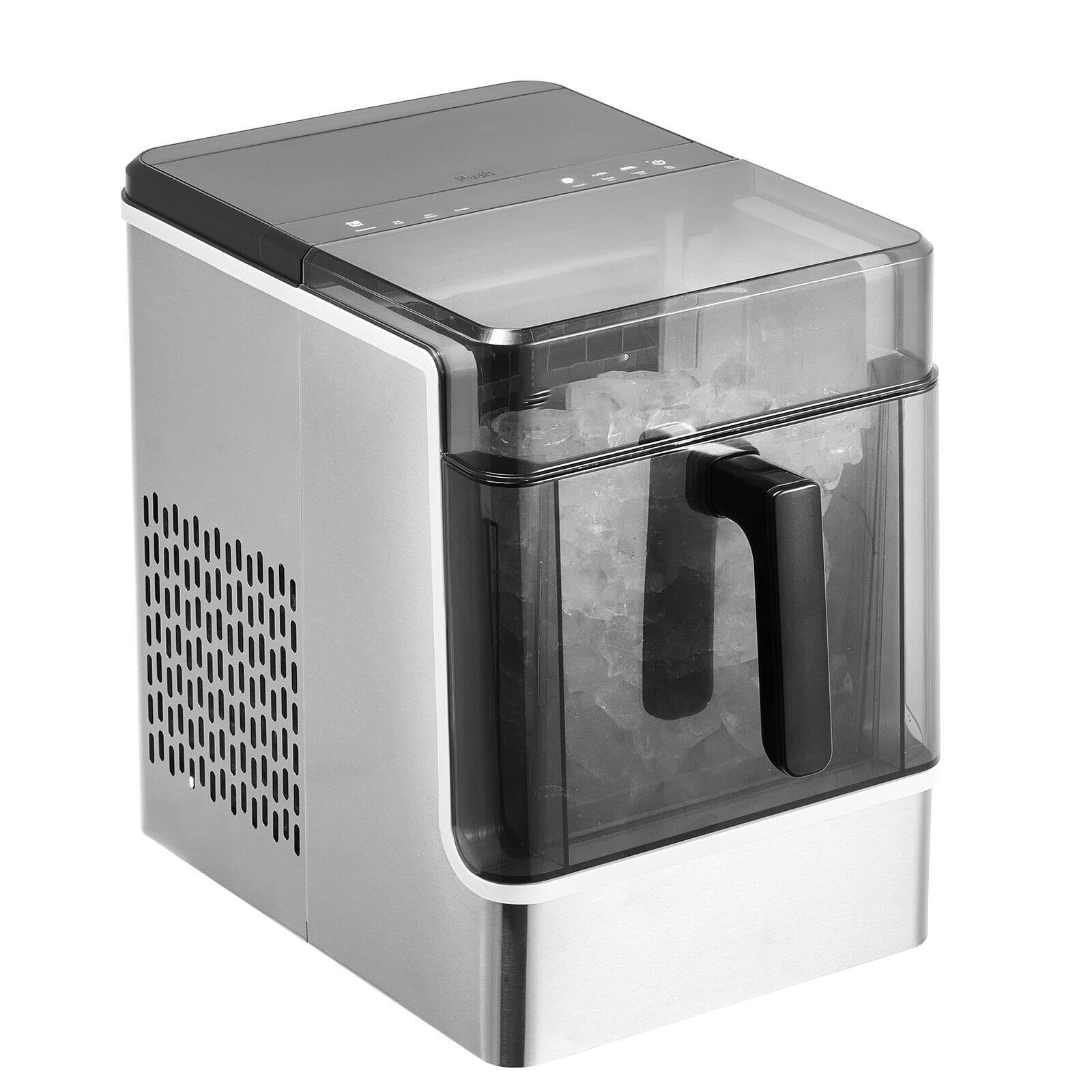 Alt View 9. Glintex - Countertop Ice Maker, 3 Cube Sizes, 32 Cubes in 15 Min, 46 lb/Day, Self-Cleaning, Easy Ice Transfer - Silver.