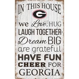 Fan Creations - Georgia Bulldogs 11'' x 19'' Team In This House Sign - Multicolor