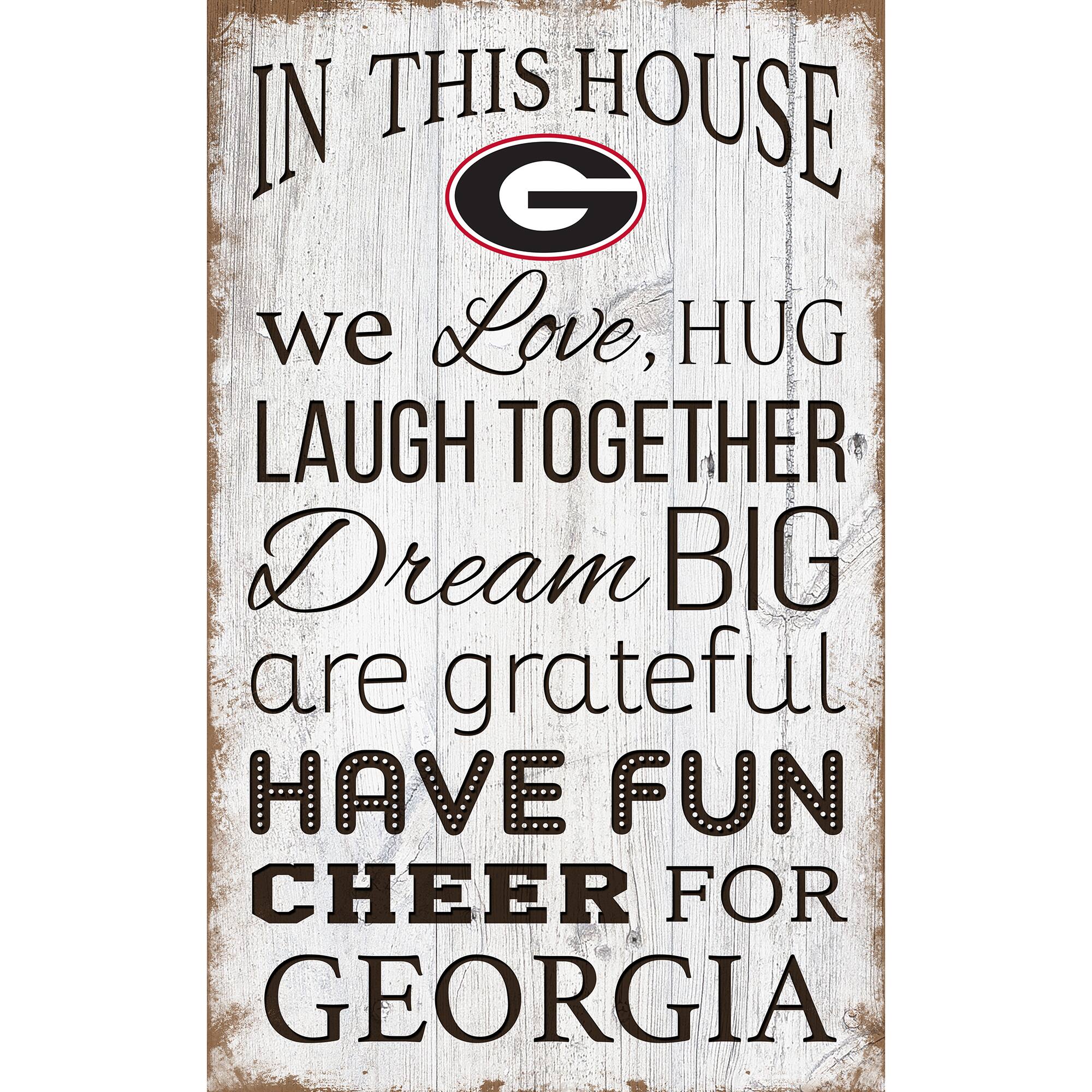 Georgia Bulldogs 11'' x 19'' Team In This House Sign