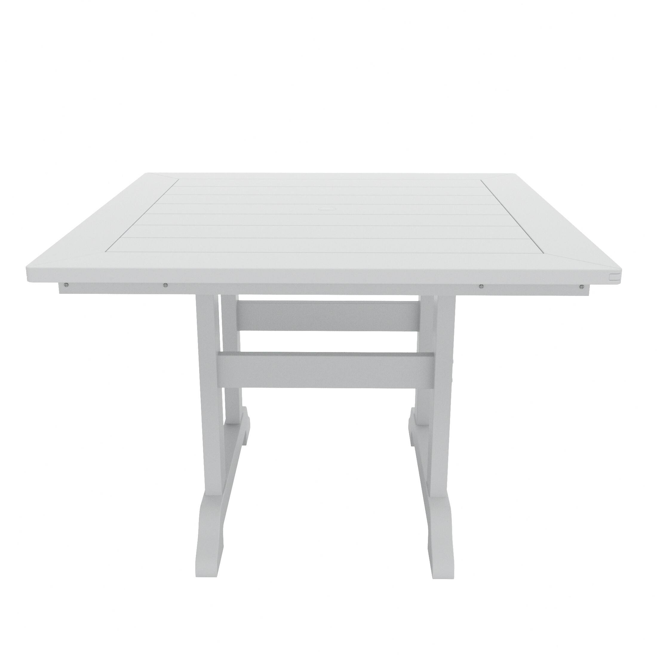 Left. WestinTrends - WestinTrends Malibu 43" Outdoor Patio Square Dining Table - White.