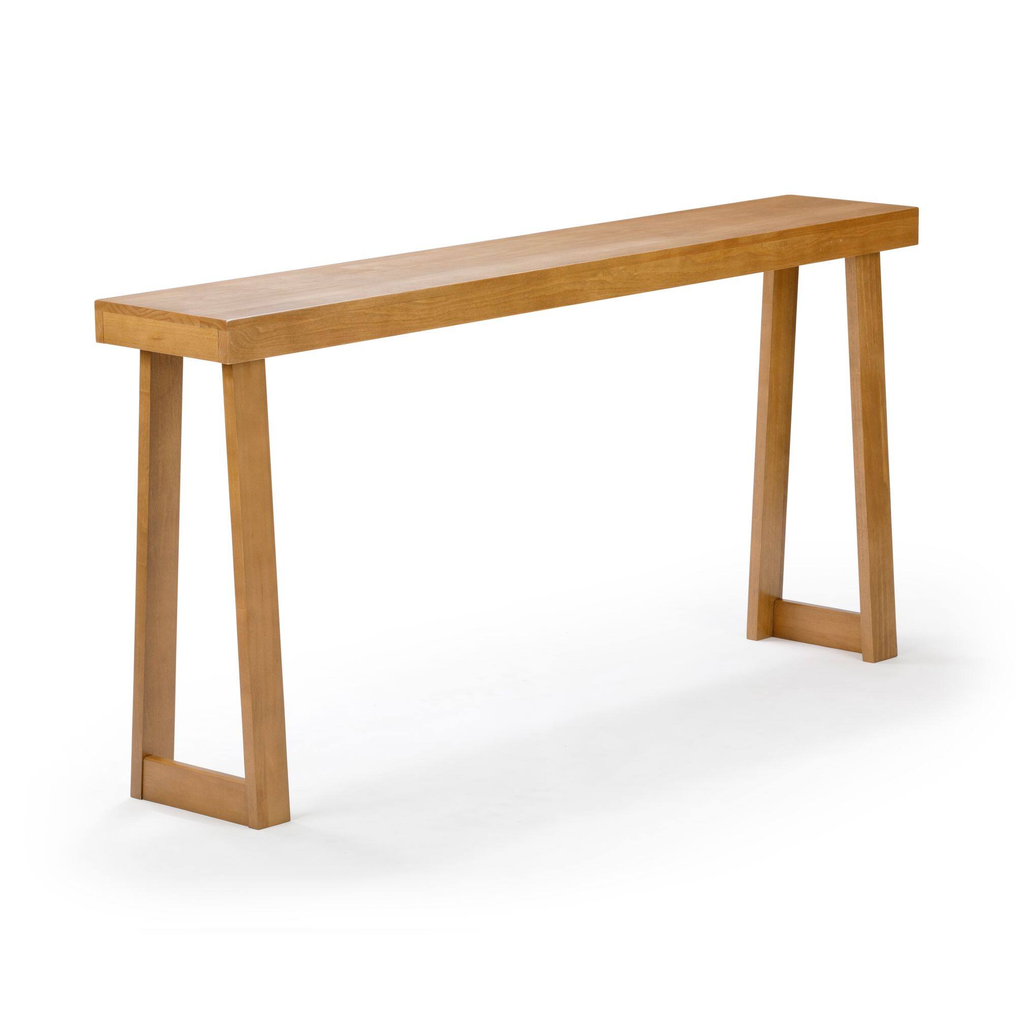 Alt View 2. Plank+Beam - Classic Console Table (66in / 1680mm), Pecan - Pecan.