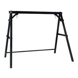 Winado - 5FT Wooden Porch Swing Frame Only A-Frame Porch Swing Stand w/ Stability Bar, Wood Swing Hanger for Outdoor Garden Patio - Black