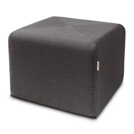 Jaxx - Monroe Square Foam Ottoman with Stain Resistant Performance Fabric, Large (24 x 24 x 18) - Ebony