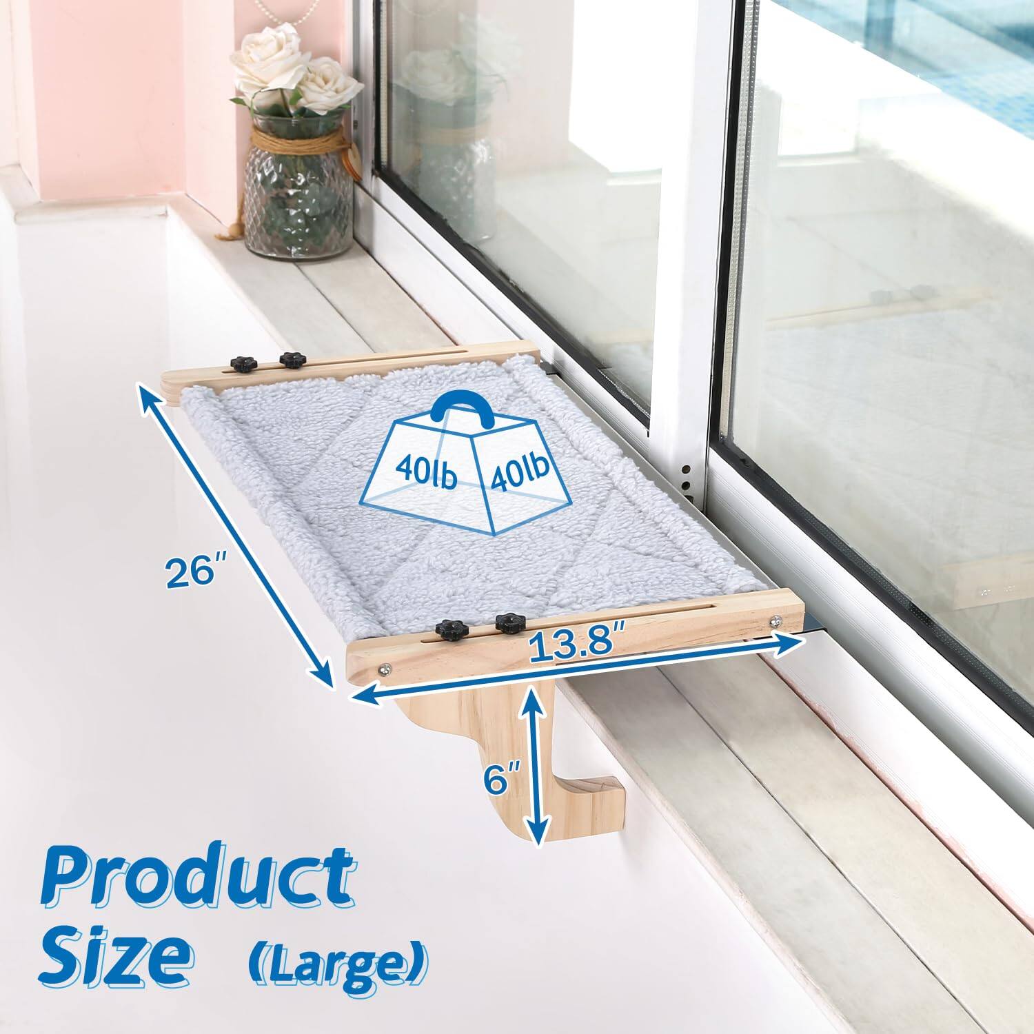 40lb 40lb  
26" 13.8" 6"  
Product Size (Large)