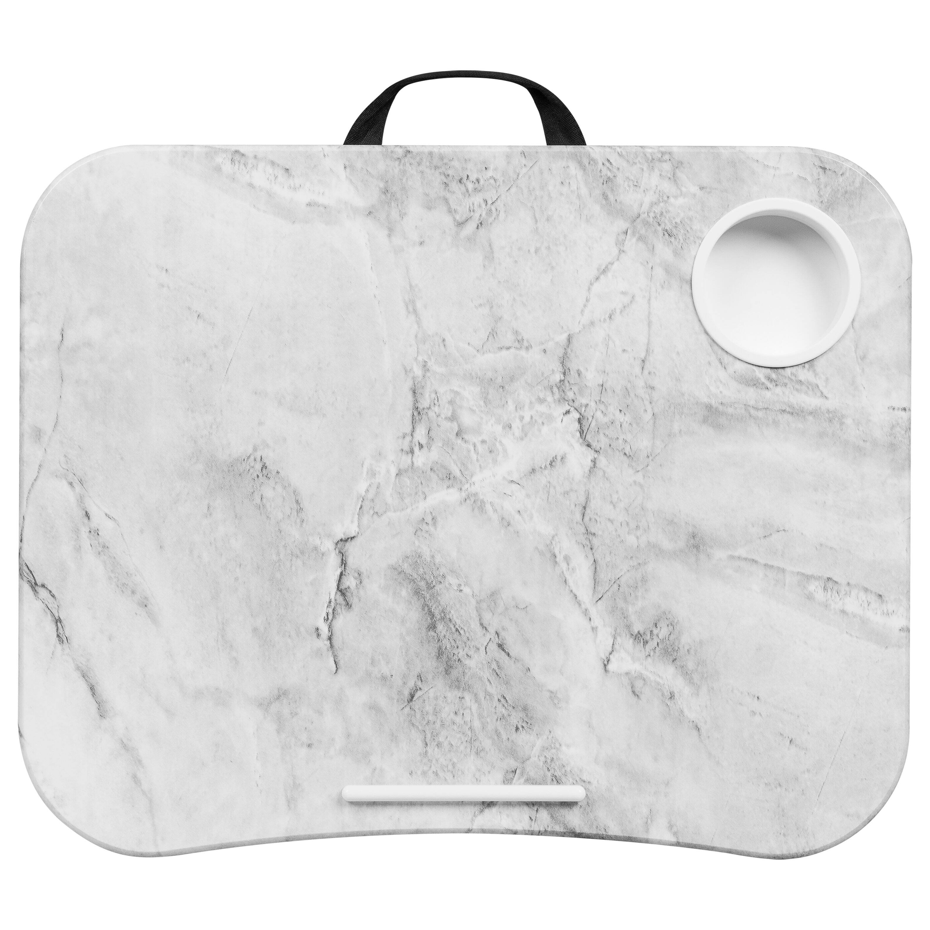 Alt View 3. LapGear - Cup Holder Lap Desk (Fits up to 14" Laptop) - White Marble.
