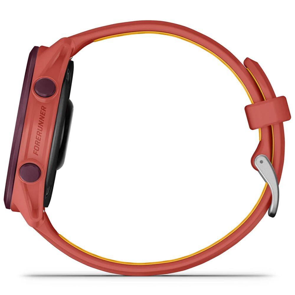 Alt View 5. Garmin - Forerunner 170 Music GPS Smartwatch 43 mm Fiber-Reinforced polymer + Charging Dock & Extra Cable Bundle - Red Pink with Red Pink/Mango Band.