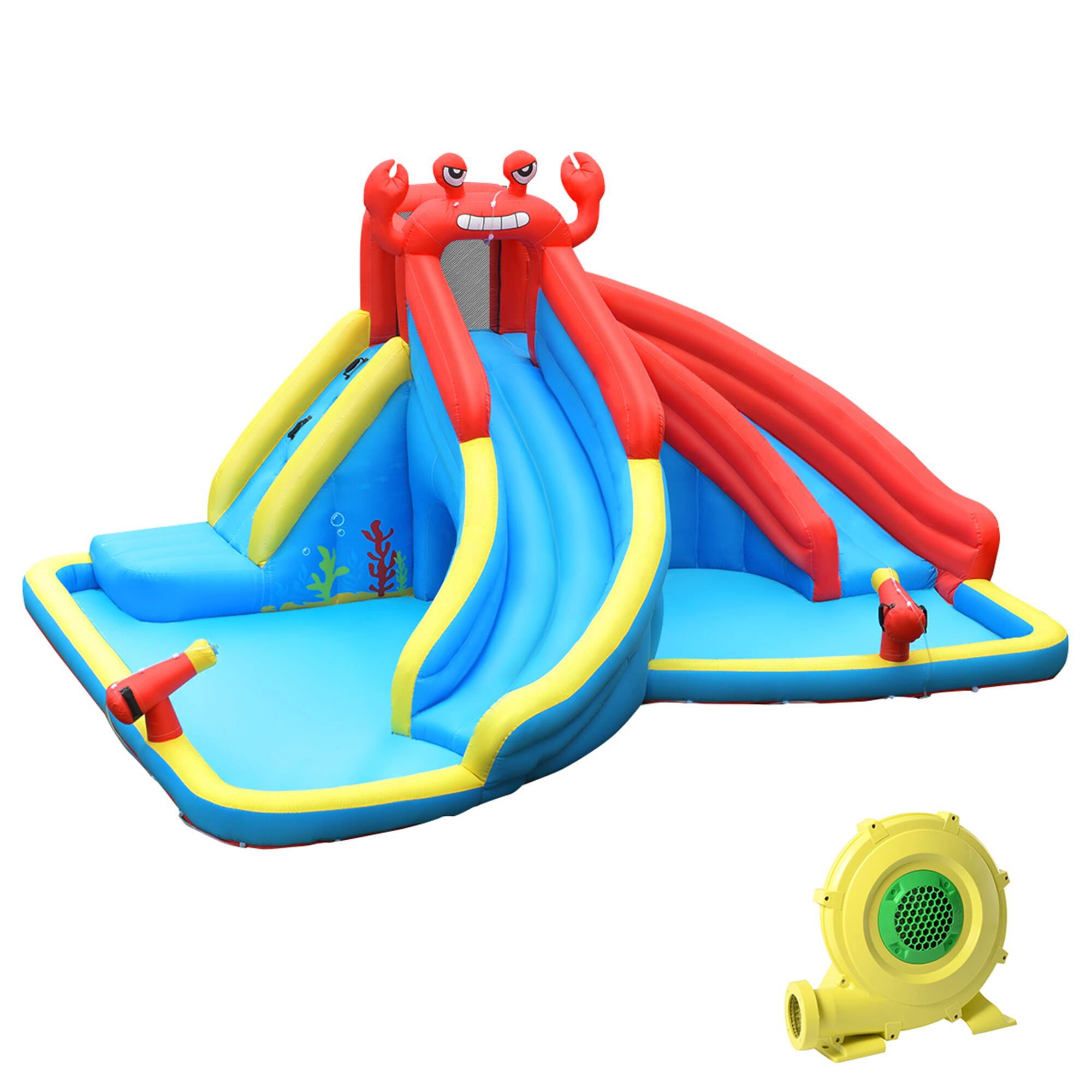 Alt View 3. Gymax - Gymax Inflatable Water Park Bounce House Crab w/ 2 Slides Climbing Wall Tunnel.