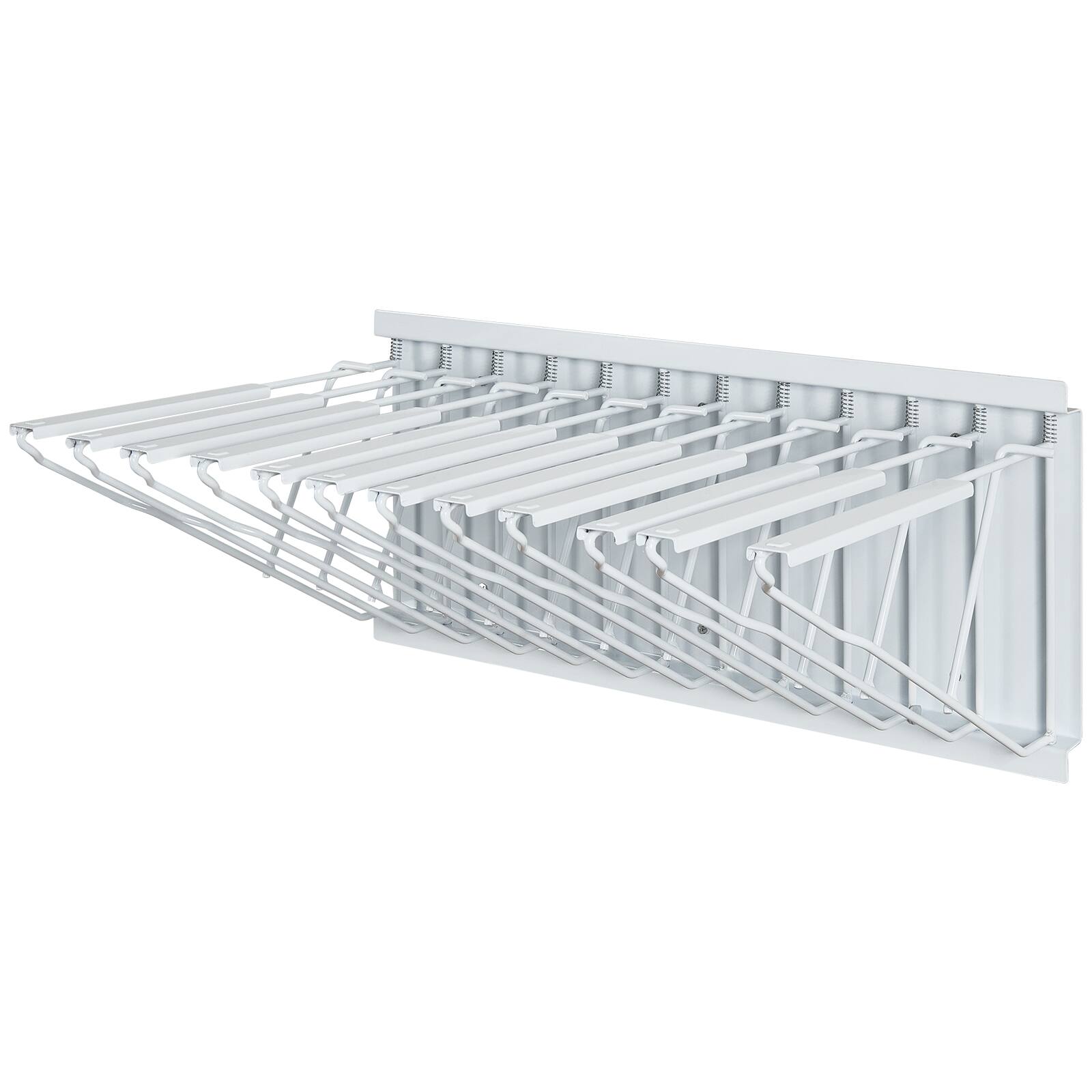 Alt View 5. VEVOR - Wall Mount Blueprint Storage Rack – Holds up to 1200 Blueprints, Hanging Blueprint Holder with 12 Pivot Brackets - White.