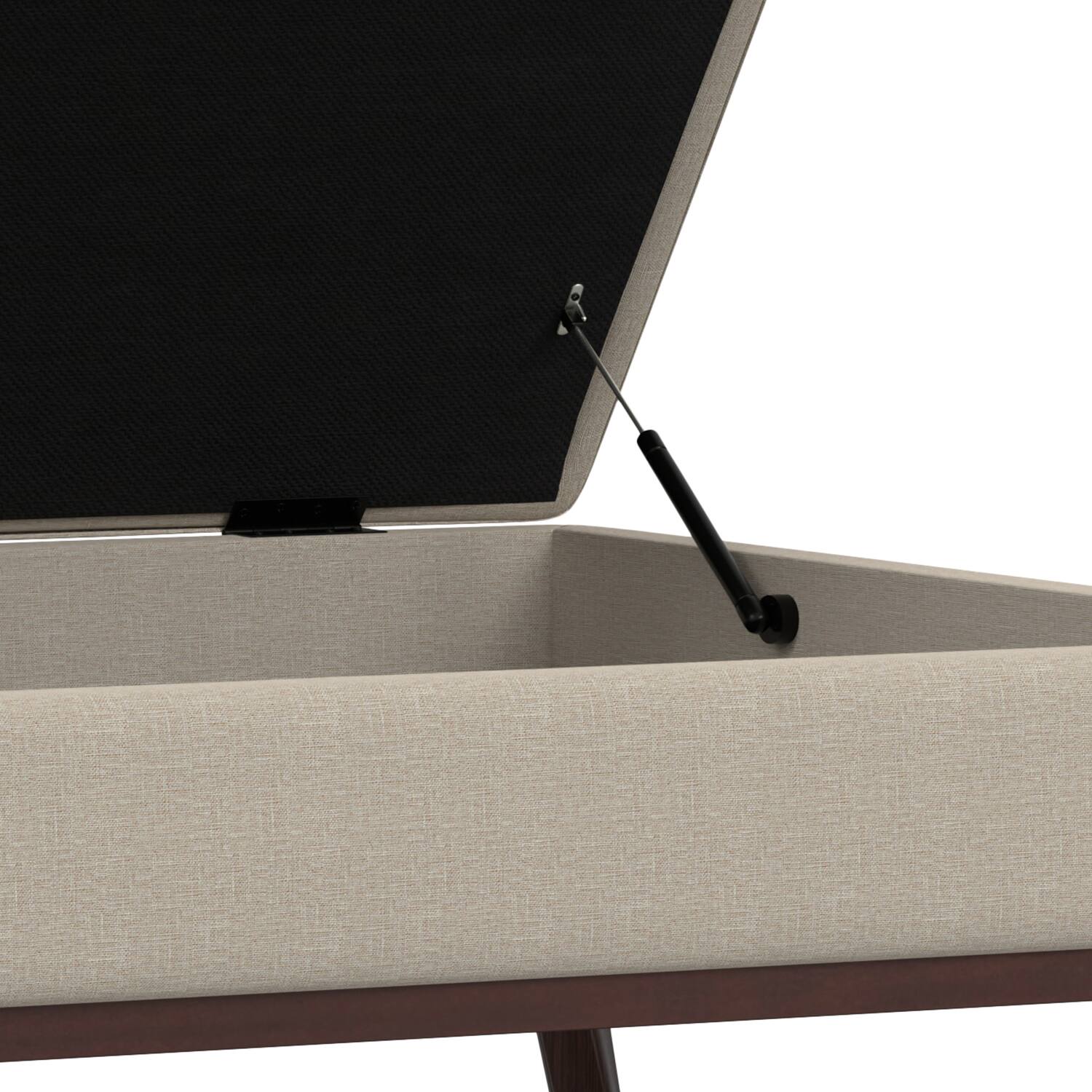 Alt View 7. Simpli Home - Owen 40 inch Wide XL Square Coffee Table Storage Ottoman in Natural Polyester Fabric - Natural.