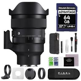 Sigma - 15mm f/1.4 DG DN Diagonal Fisheye Art Lens for Sony E-Mount w/ Advanced Accessories Bundle | 478965 - Black