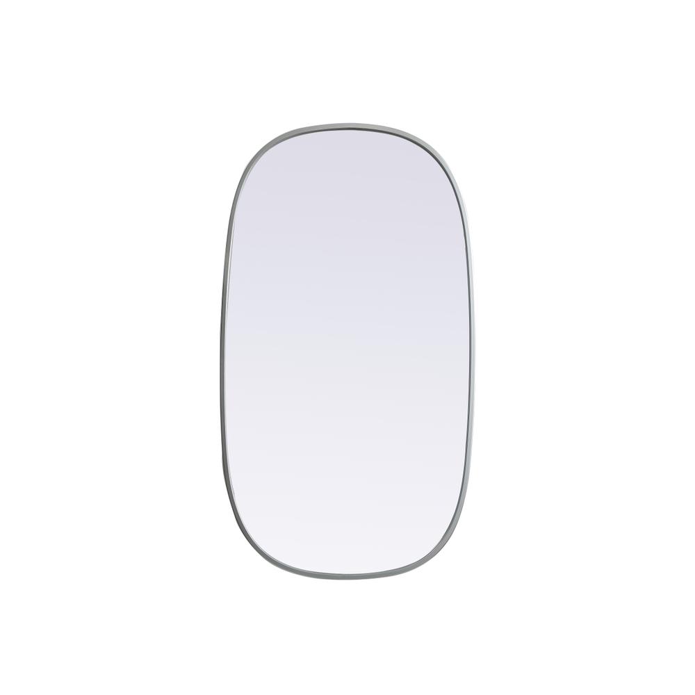 Alt View 7. Elegant Decor - Metal Frame Oval Mirror 20x36 Inch in Silver - Silver.