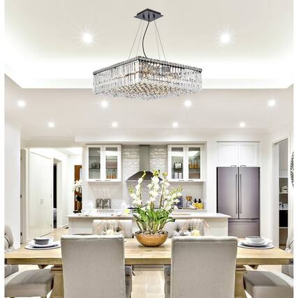 Front. Elegant Lighting - Maxime 24 Inch Black Chandelier - Black And Clear.