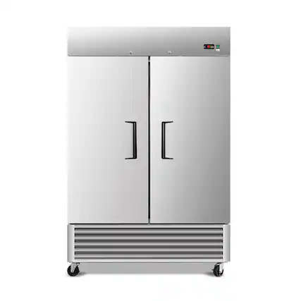 Front. WHALL - Whall 54" 49 Cu.ft Commercial Reach-in Refrigerator, Stainless Steel, 33-40°f, Etl Certified - stainless steel.