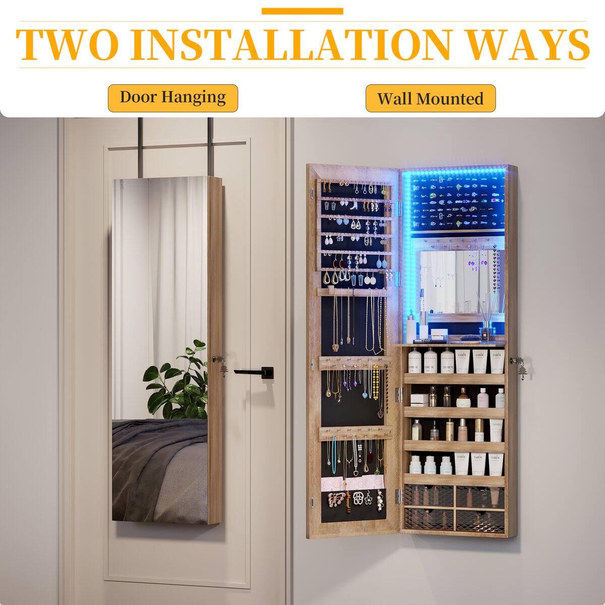 TWO INSTALLATION WAYS  
Door Hanging  
Wall Mounted