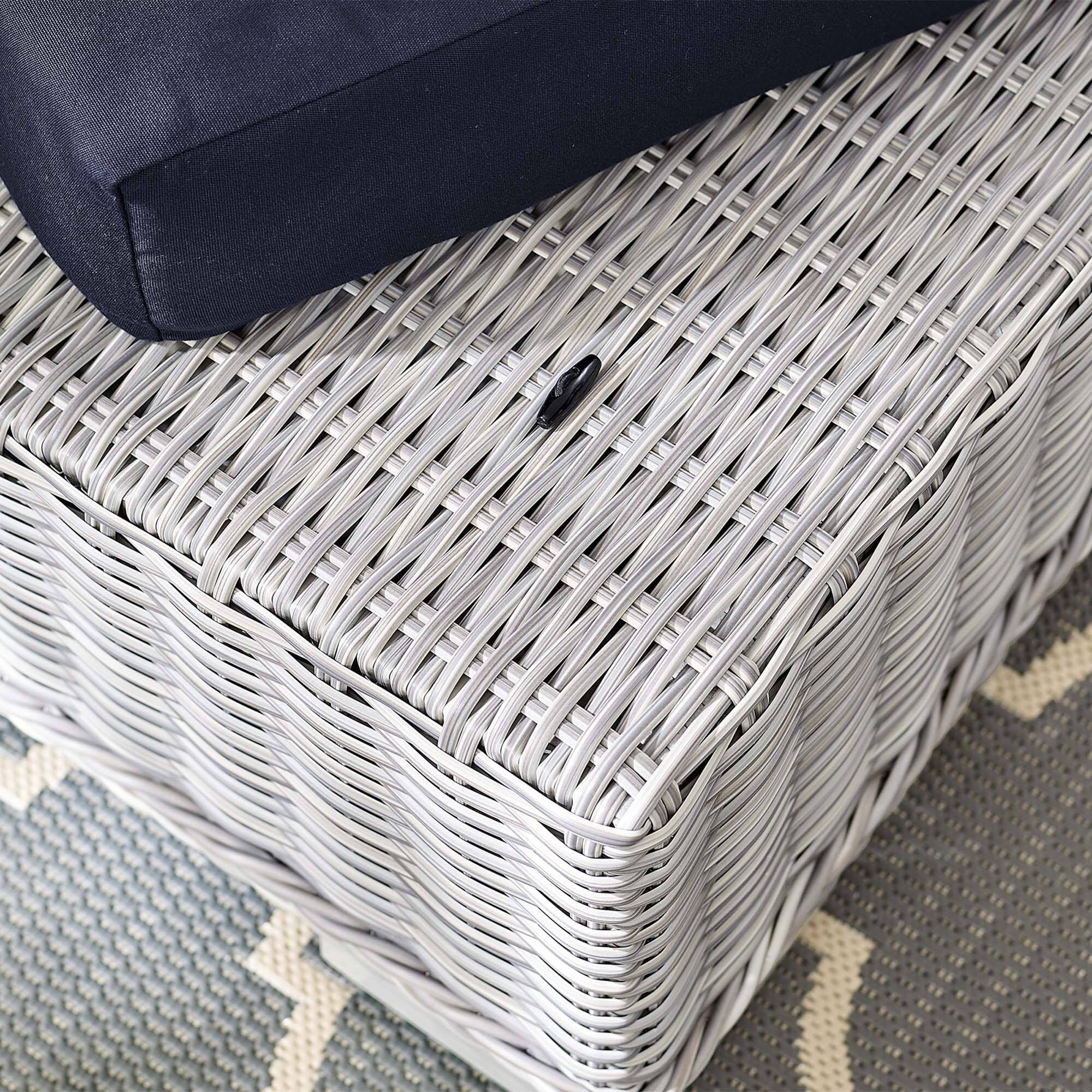 Alt View 1. Modway - Conway Sunbrella® Outdoor Patio Wicker Rattan Ottoman by Modway - Light Gray Navy.